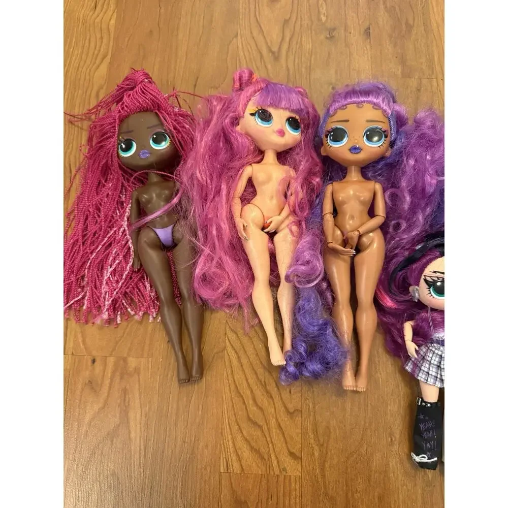 LOL OMG DOLLS NUDE TLC DOLL LOT 4 Dolls 14 Accessories for OOAK Custom